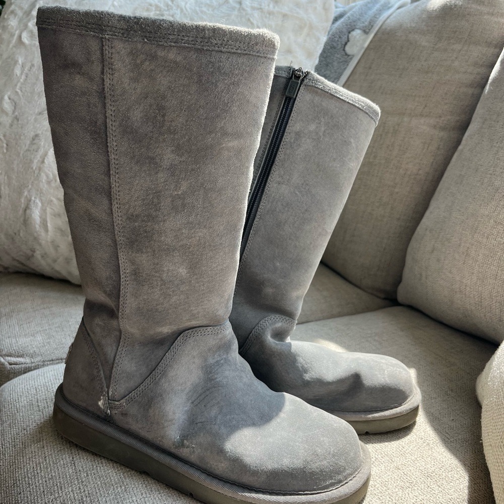 UGG Gray Winter & Rain Boots with zipper side